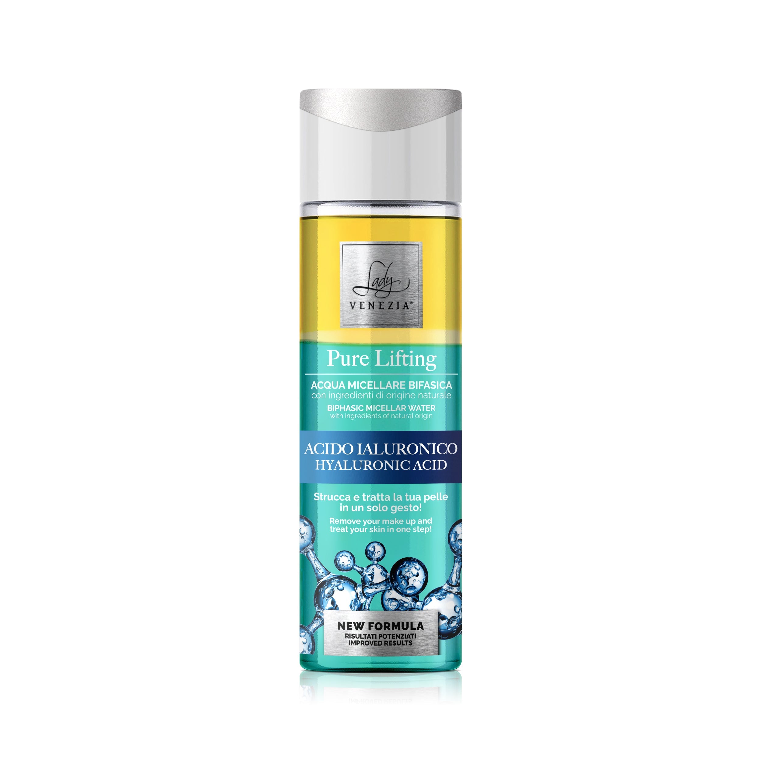 Agua micelar bifásica Pure Lifting · Ácido hialurónico · 250 ml — Lady Venezia