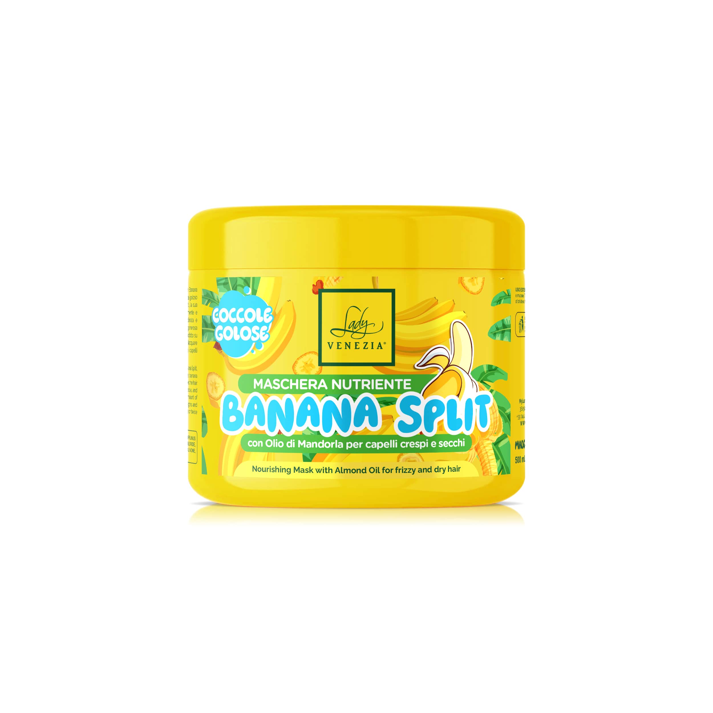 Mascarilla nutritiva BANANA SPLIT para cabello encrespado y seco con aceite de almendra — Lady Venezia