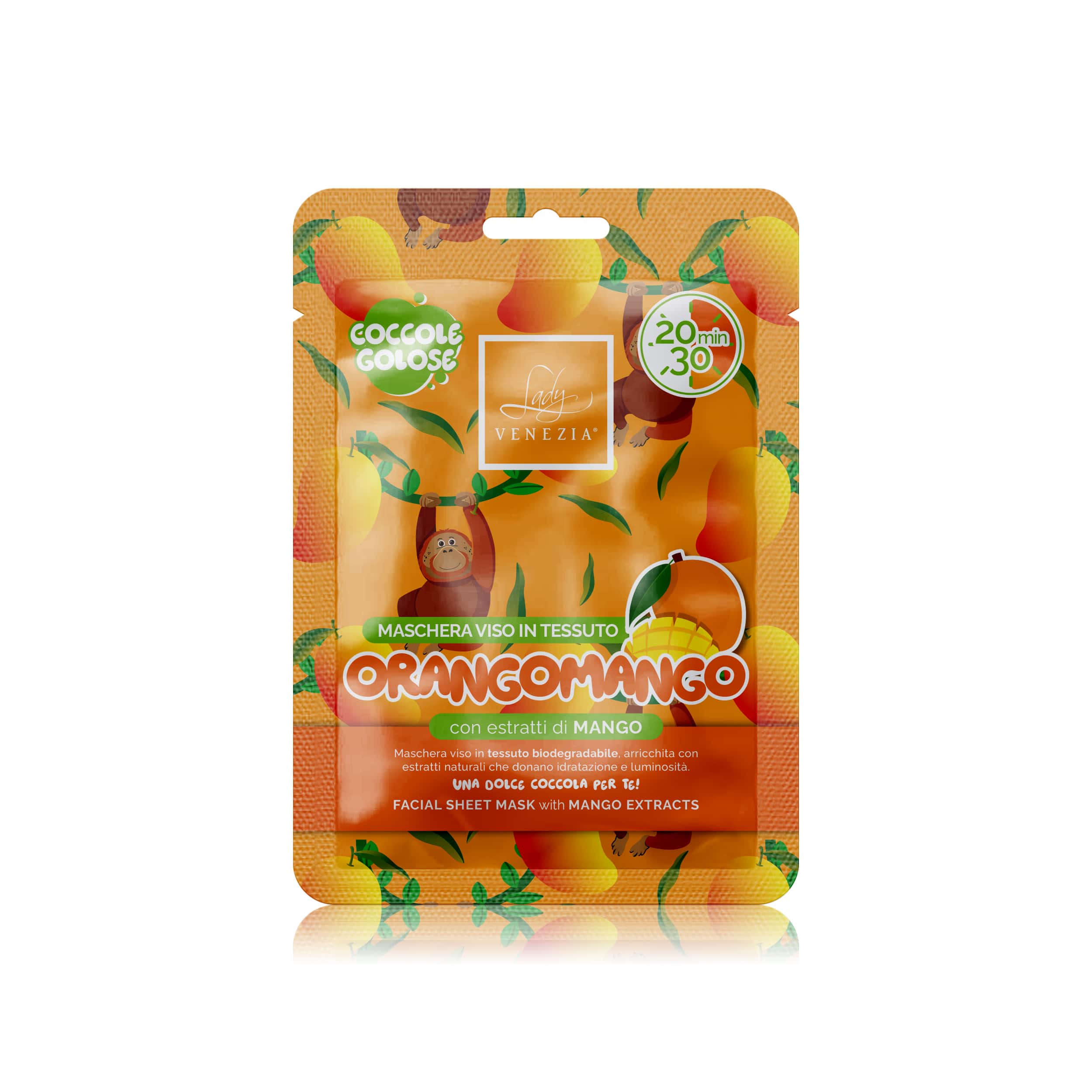 Mascarilla facial en tejido Coccole Golose · Orangomango — Lady Venezia
