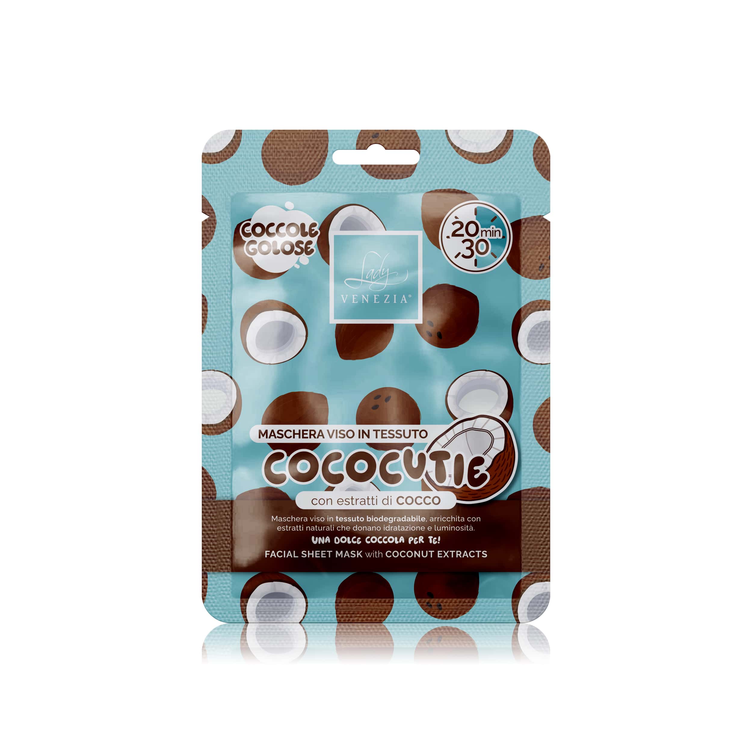 Mascarilla facial en tejido Coccole Golose · Cococutie — Lady Venezia