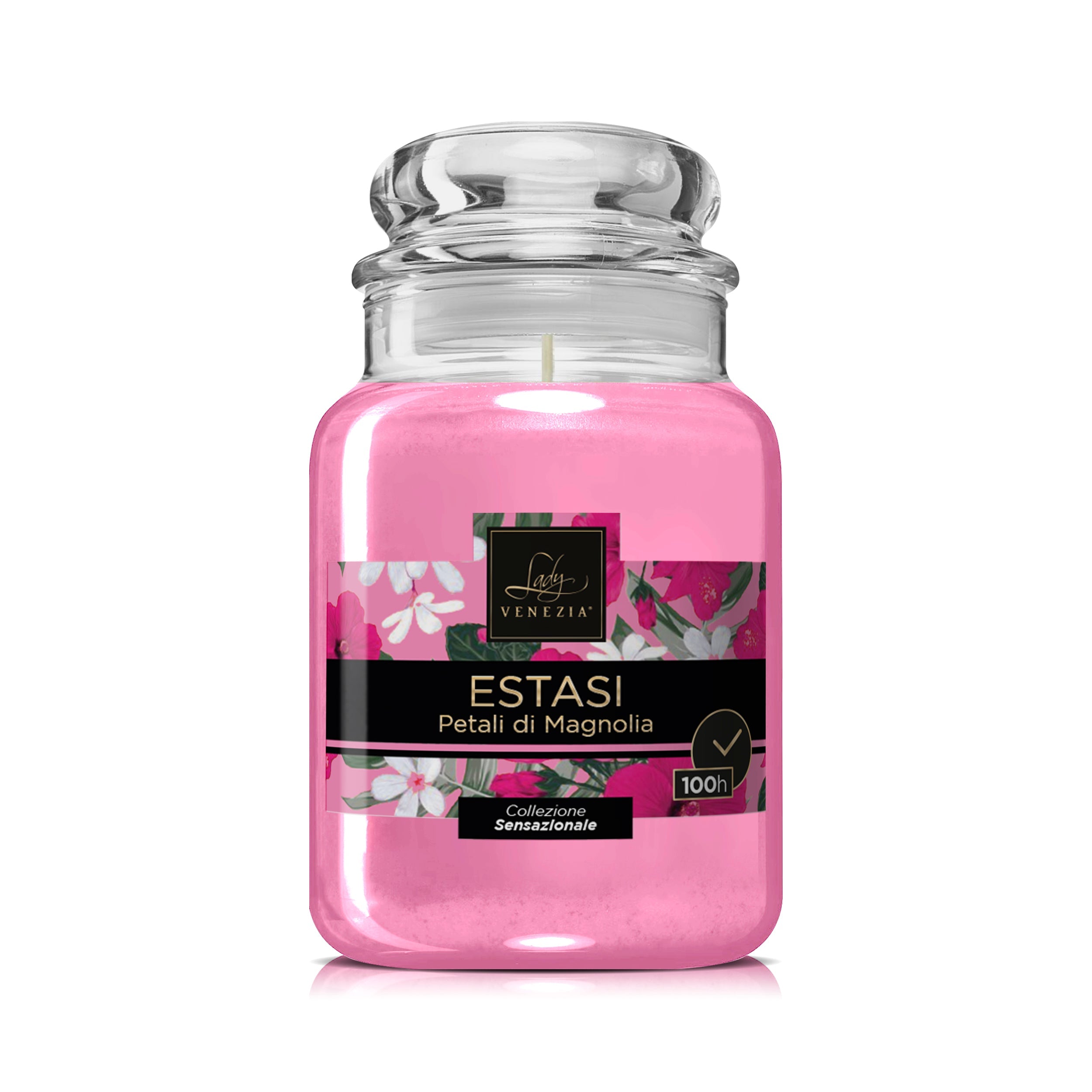 Vela perfumada en vidrio Sensazionale - formato maxi 100 horas - 2 fragancias — Lady Venezia
