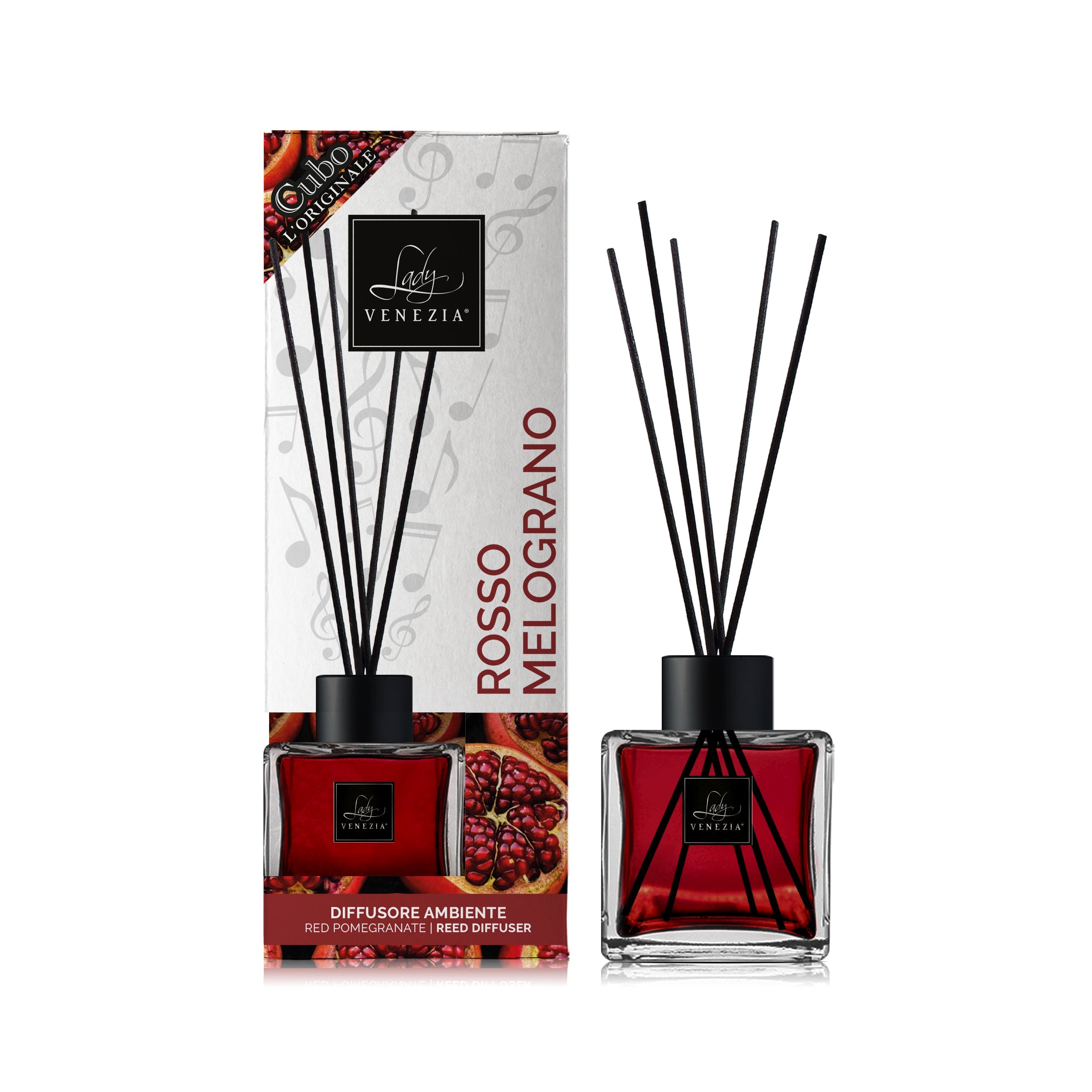 Difusor de ambiente Cubo con varillas - 12 fragancias - 100 ml — Lady Venezia