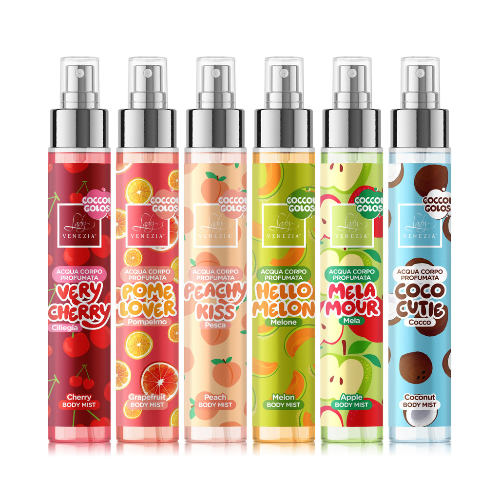 Agua corporal perfumada Coccole Golose · 6 fragancias · 100 ml — Lady Venezia