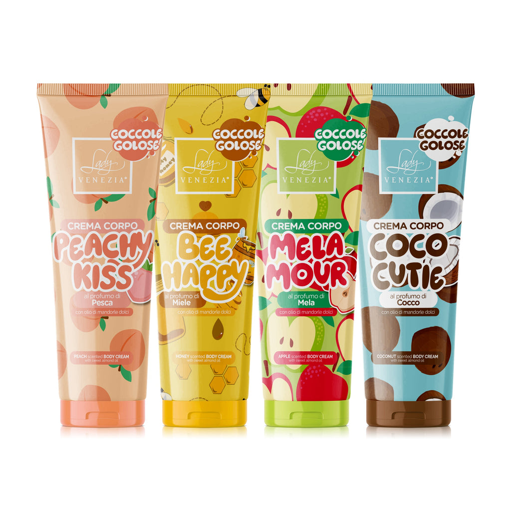 Crema corporal hidratante y perfumada Coccole Golose - 4 fragancias - 200 ml — Lady Venezia