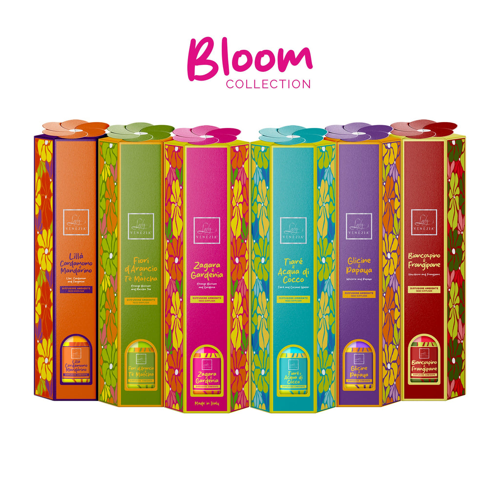 Difusor de ambiente Bloom con varillas - 6 fragancias - 140 ml — Lady Venezia